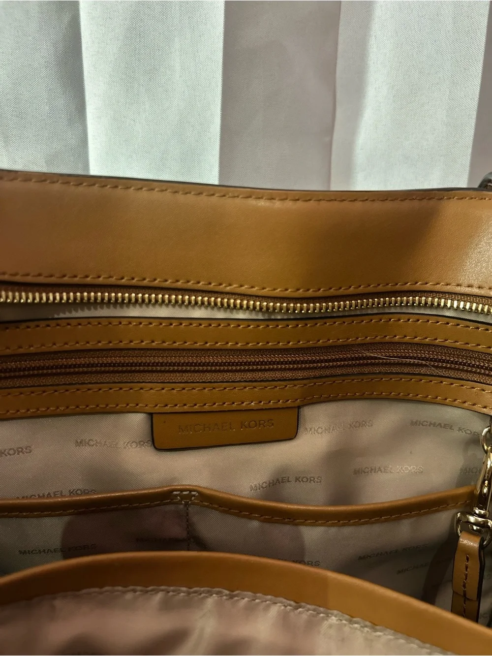 Michael Kors Brown Logo Tote with Tan Accents